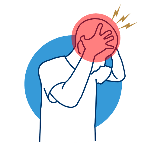 line drawn graphic symbolizing headaches