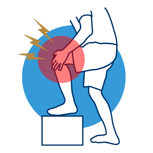 line drawn graphic symbolizing knee pain